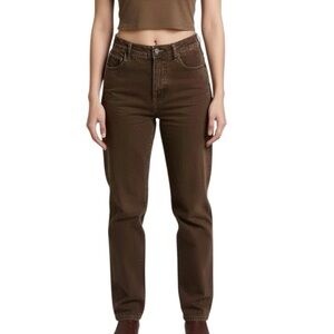 D&Co Y2K Vintage Brown Flare Pants Size 12 High Rise Boho Bootcut Design 2000s